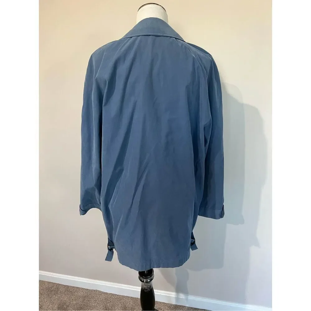 Burberrys’ women coat blue oversize full zip pockets size M - Picture 10 of 13